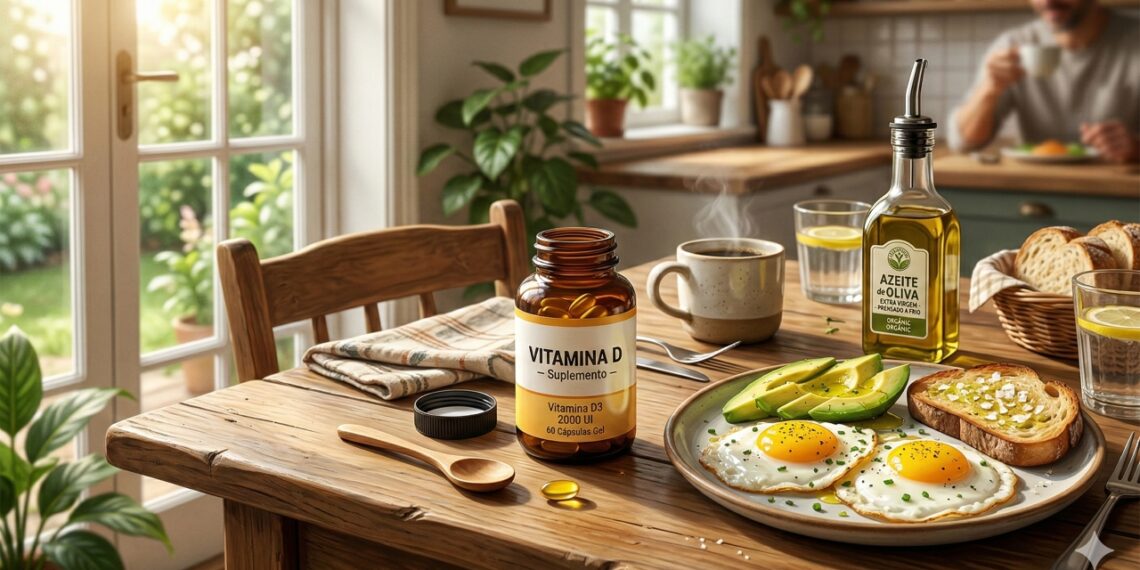 Tomar vitamina D pela manhã, junto a alimentos com gorduras saudáveis, pode melhorar a absorção e favorecer a qualidade do sono.