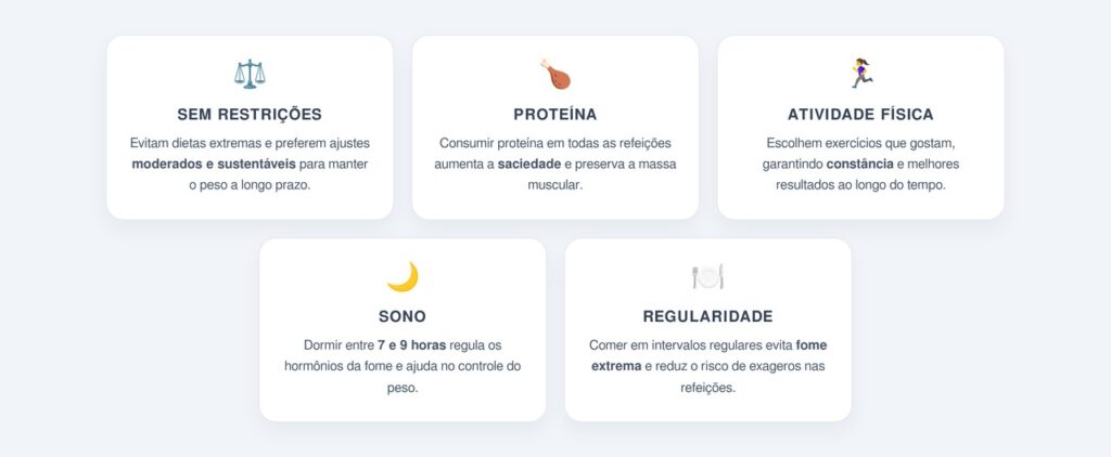 Os cinco hábitos de quem mantém o peso de forma sustentável