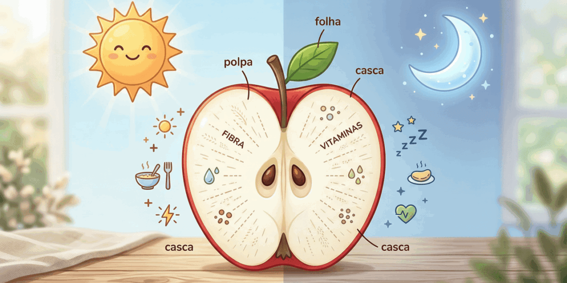 Qual o melhor horário para comer maçãs: de manhã ou à noite?