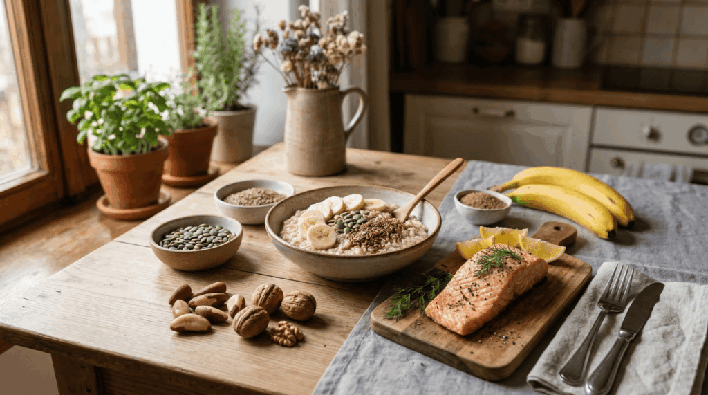 Alimentos que regulam o sono e reduzem a ansiedade na menopausa