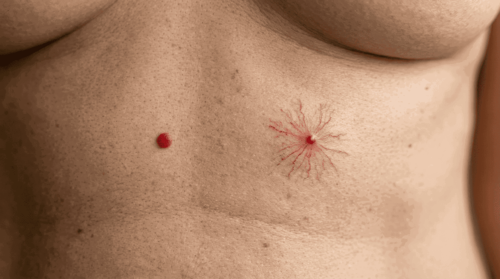Manchas vermelhas no corpo: quando é apenas uma pinta, e quando é um pedido de ajuda do fígado