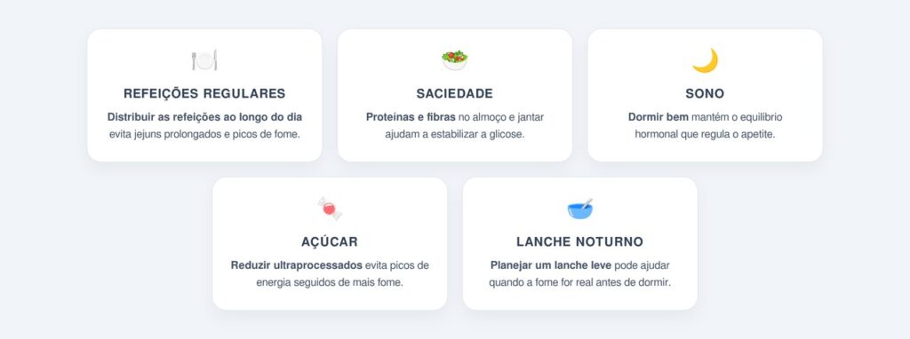 Quais hábitos ajudam a controlar a fome à noite?