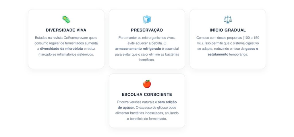 Bebidas fermentadas: como consumir para tratar o intestino e reter nutrientes vivos sem risco?