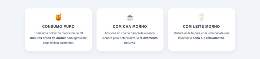 Formas simples de consumir mel à noite