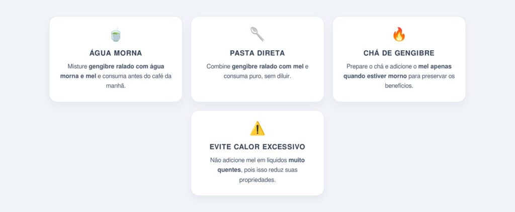 Formas práticas de consumir gengibre com mel em jejum