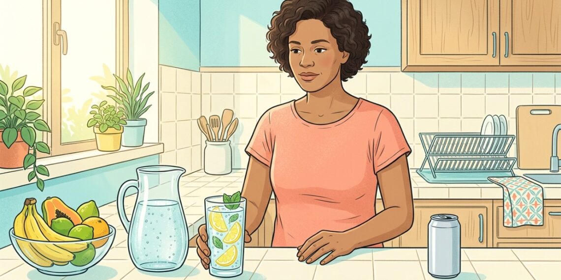O que acontece com a energia quando o refrigerante é trocado por água com gás