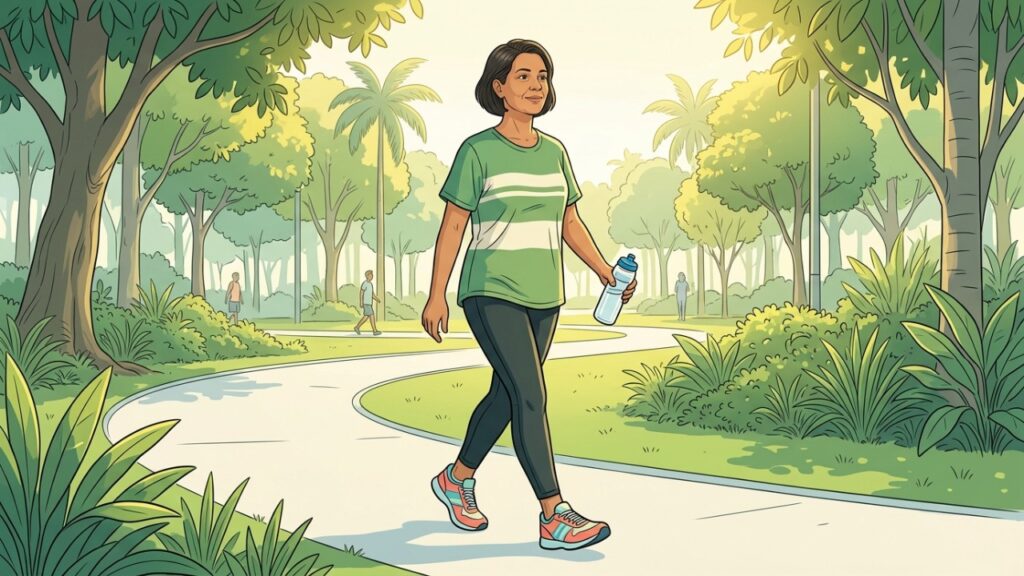 A melhor maneira de ajudar a saúde do seu coração é caminhar regularmente em ritmo moderado