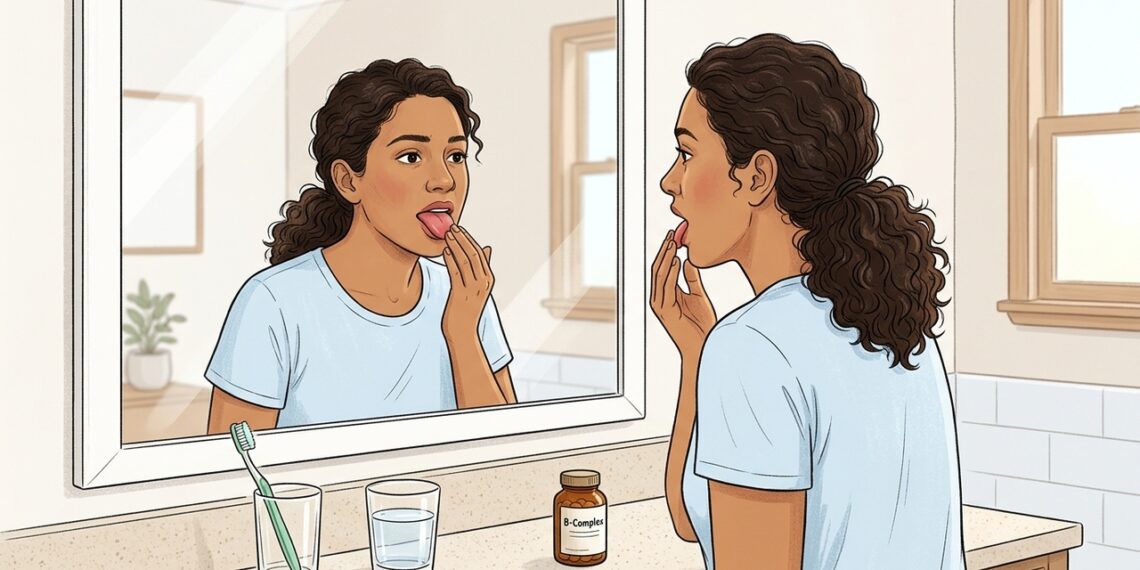 O sinal na boca que pode aparecer junto da falta de vitamina B12 antes da anemia ficar evidente