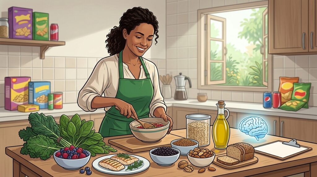 Qual tipo de alimentação protege o cérebro e qual o prejudica?