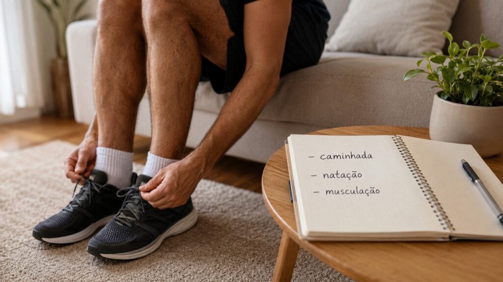 Escolher uma atividade possível de repetir ajuda a transformar o exercício em parte do cuidado.