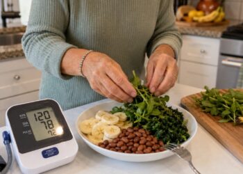 O potássio dos alimentos pode ajudar a pressão, mas não substitui o tratamento indicado.