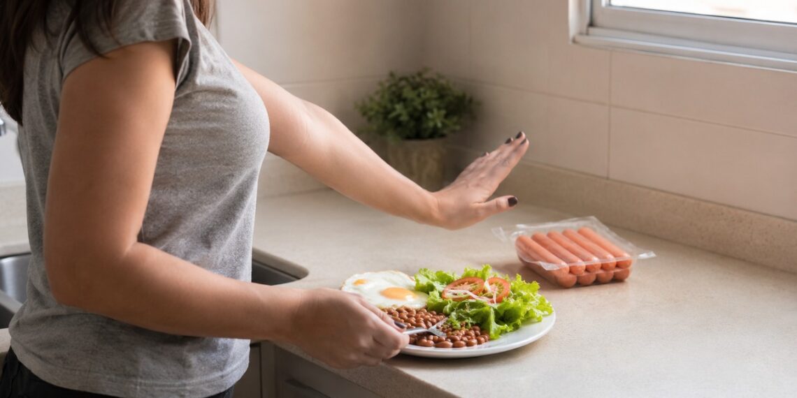 Trocar carne processada por proteínas simples ajuda a reduzir riscos sem deixar a refeição pobre em nutrientes.