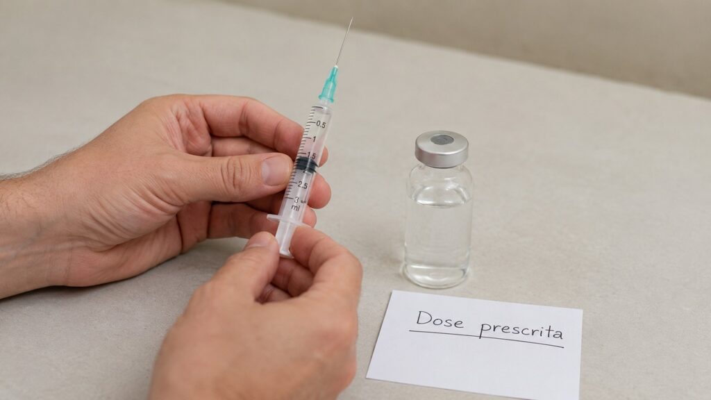 Produtos injetáveis exigem orientação clara para reduzir o risco de erro na dose.