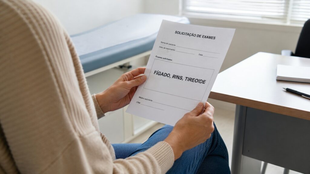 Quando a coceira persiste sem causa visível, exames podem ajudar a investigar sinais internos.
