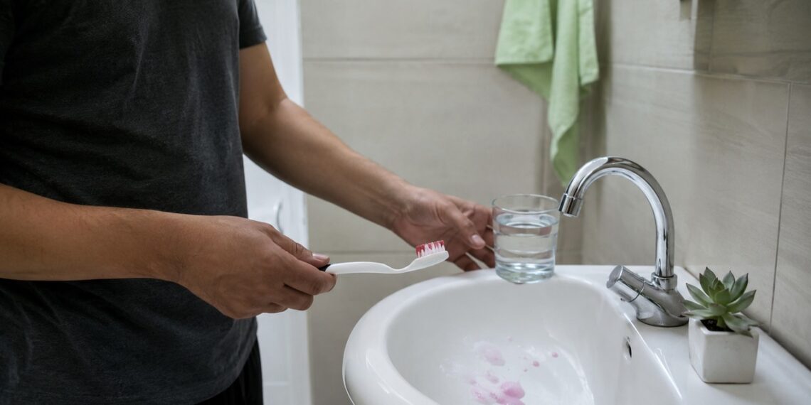 Sangramento ao escovar pode ser um primeiro aviso de inflamação na gengiva.