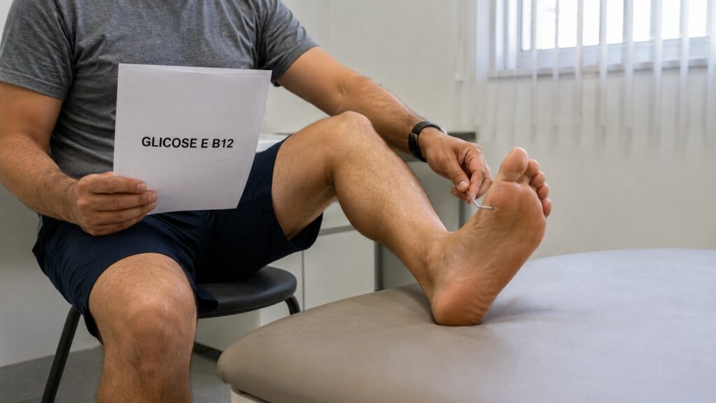 Avaliar glicose, vitaminas e sensibilidade ajuda a investigar alterações nos nervos.
