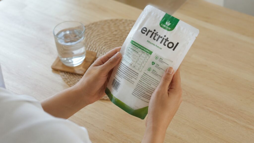 Ler rótulos ajuda a identificar o eritritol em produtos consumidos com frequência.