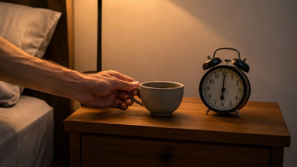 Evitar café tarde da noite pode ajudar a proteger o sono e reduzir impactos no ritmo circadiano.