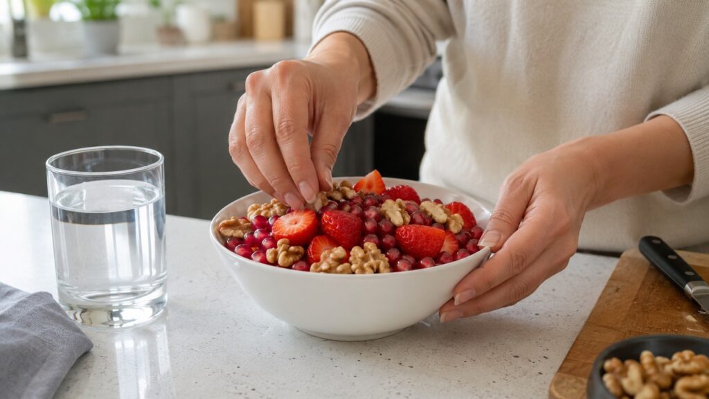 Alimentos ricos em compostos naturais podem participar da produção intestinal de urolitina A.