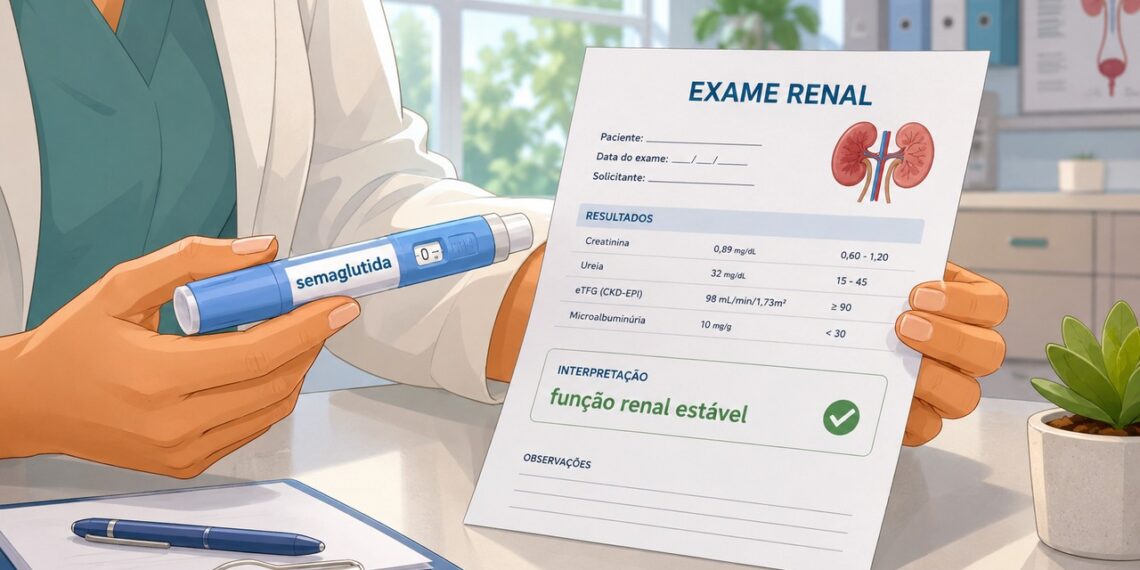 A semaglutida passa a ser discutida também pelo possível papel na proteção dos rins em pessoas com diabetes tipo 2.