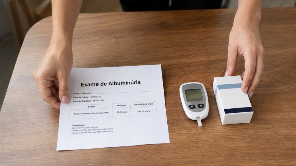 Acompanhar glicose, albuminúria e função renal continua essencial no cuidado da doença renal diabética.