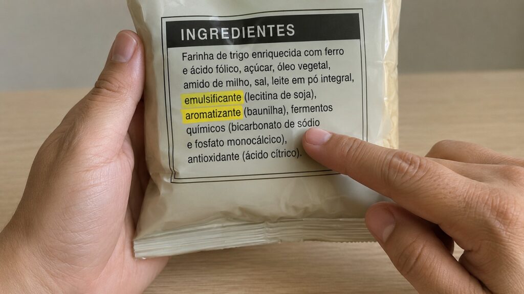 A lista de ingredientes ajuda a reconhecer ultraprocessados além das calorias.