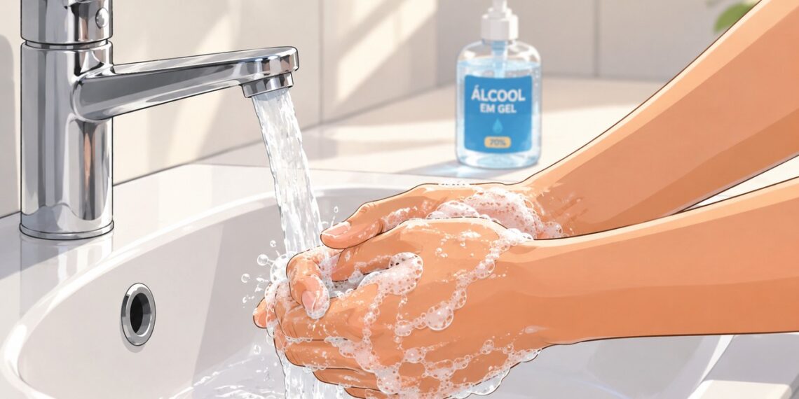 Água e sabão ganham destaque na prevenção da transmissão do norovírus.