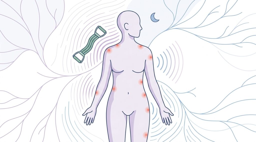 Como aliviar os sintomas comuns da fibromialgia, como dor generalizada, cansaço extremo ou sono ruim