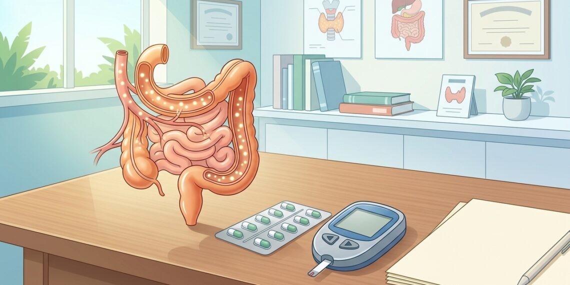A metformina age através do intestino, não do fígado