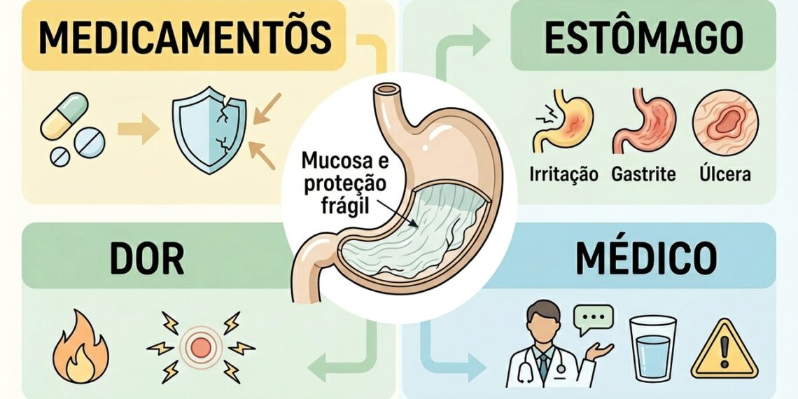 O que o consumo diário de anti-inflamatório faz ao seu estômago