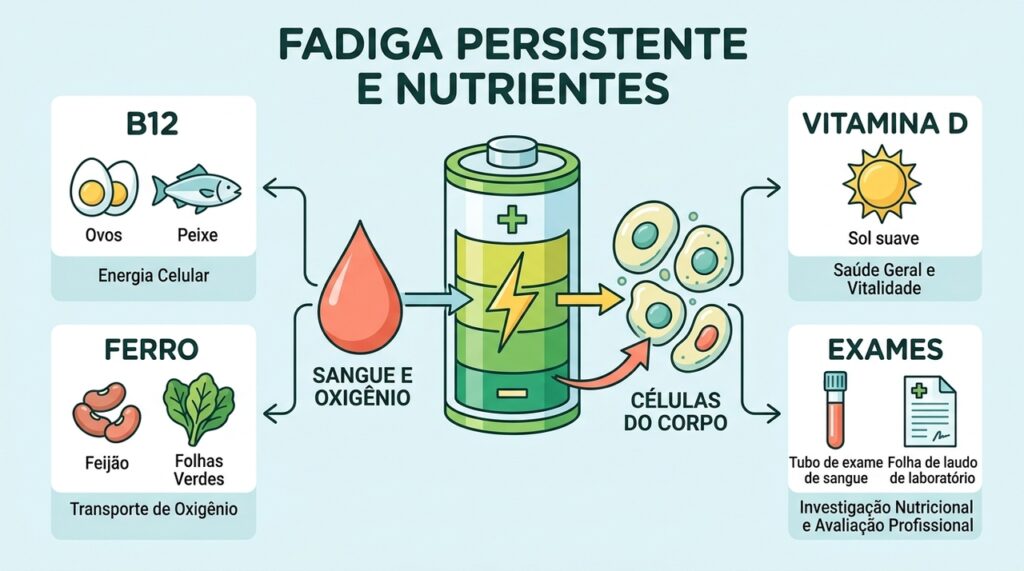 Qual deficiência de vitamina causa cansaço excessivo mesmo dormindo bem?