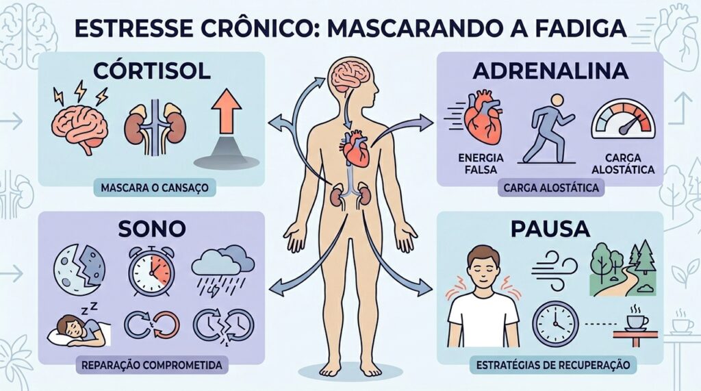 Se alguém raramente se sente cansado mesmo dormindo pouco, não é alta energia natural: é um sinal de estresse crônico mascarado