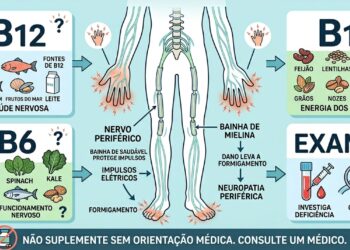 Qual deficiência de vitamina causa formigamento nas mãos e nos pés?