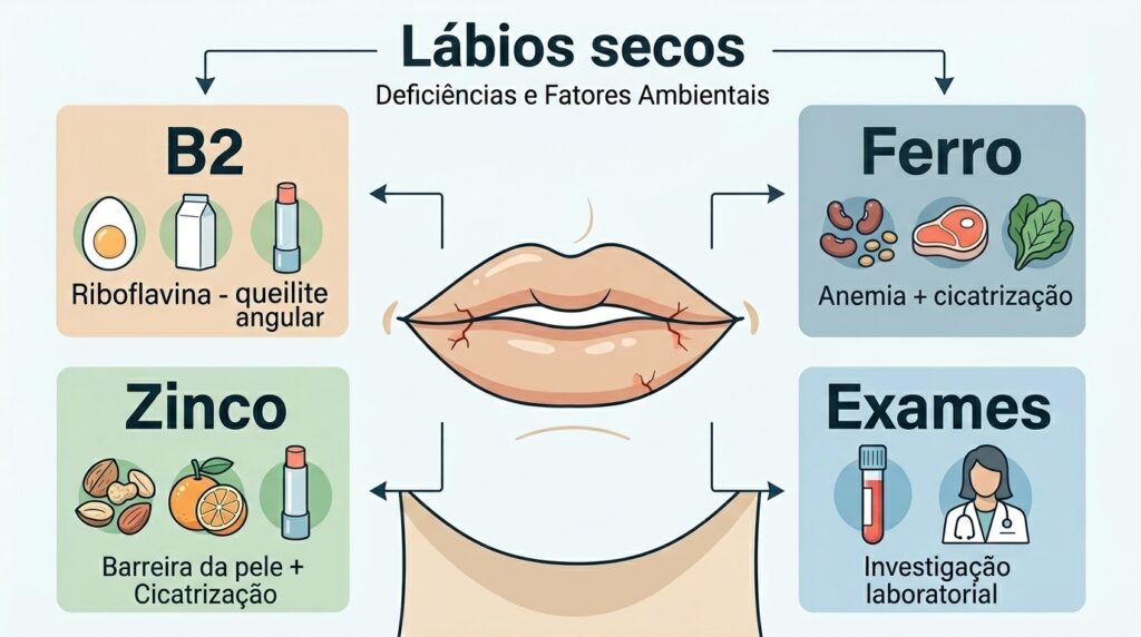 Que vitamina está em falta se eu tenho lábios ressecados? Deficiências nutricionais e outras possíveis causas