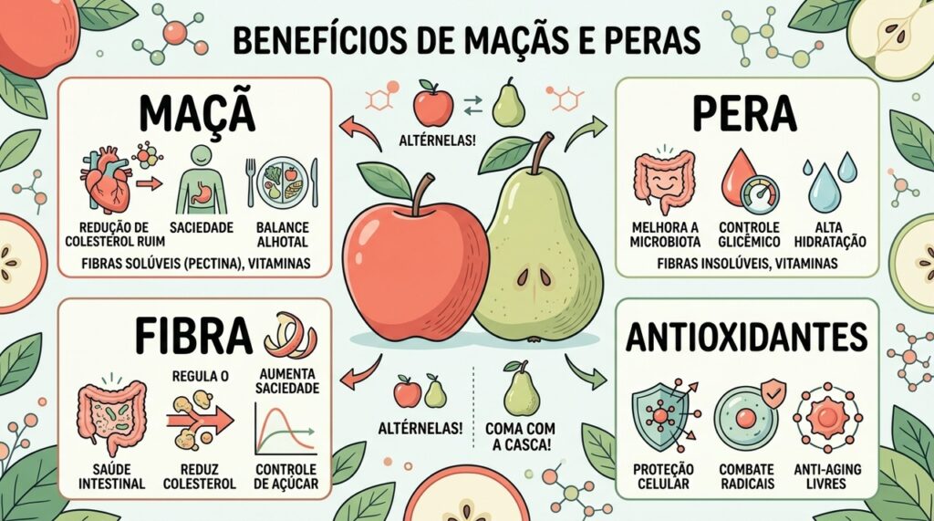 É a maçã ou a pera? Qual é a melhor para comer todos os dias?