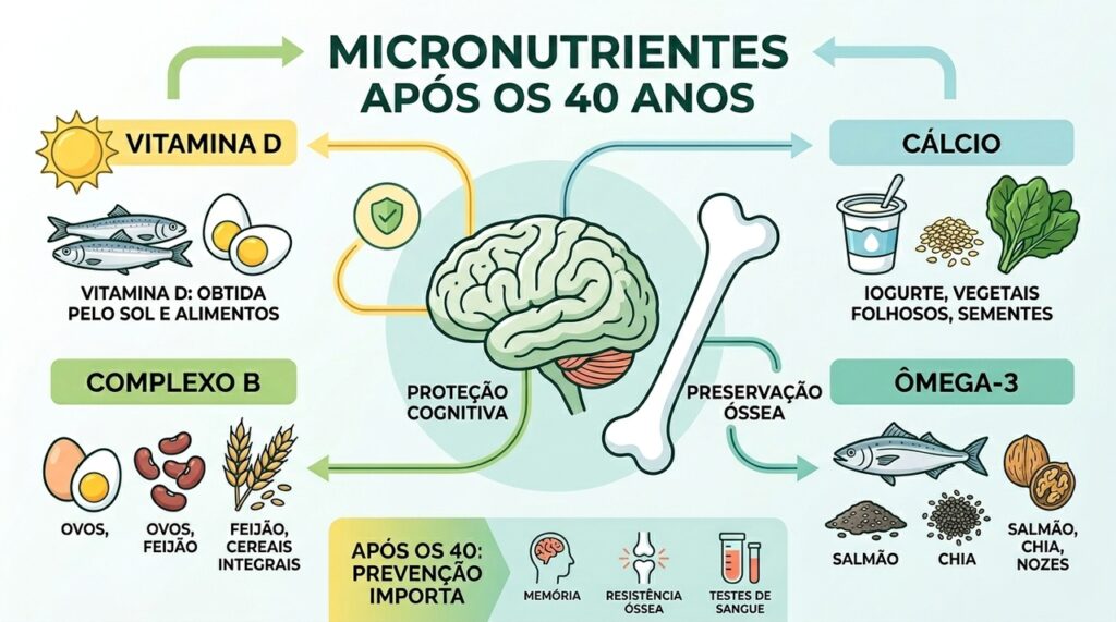 Quatro micronutrientes para priorizar na meia-idade para proteger seu cérebro e ossos