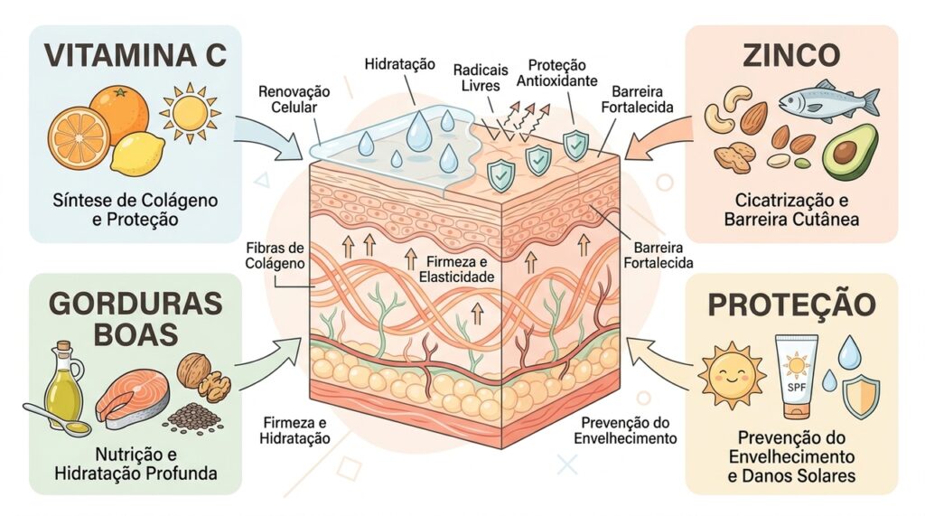 Quais são os melhores nutrientes para fortalecer a saúde da pele?
