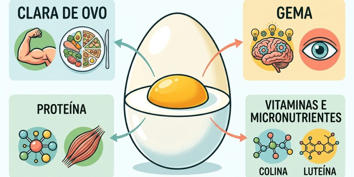 Qual tem mais proteína e nutrientes, a clara do ovo ou a gema?