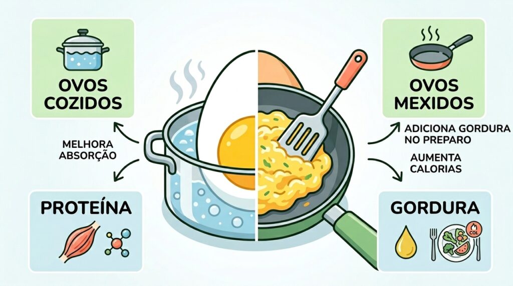 É o ovo cozido ou o ovo mexido? Qual é o melhor para comer todos os dias?