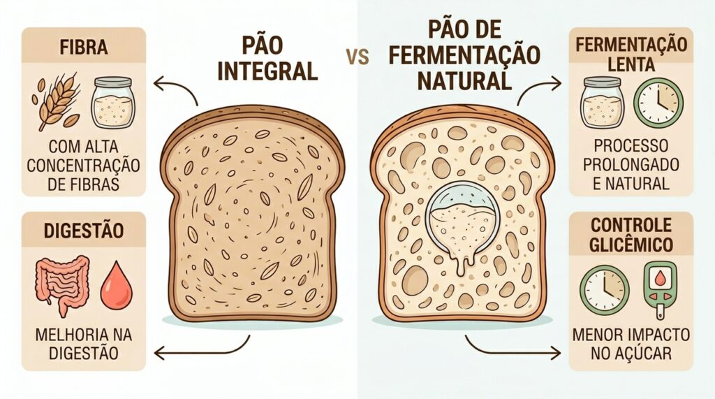 É o pão integral ou o pão de fermentação natural? Qual é o melhor para consumir todos os dias?