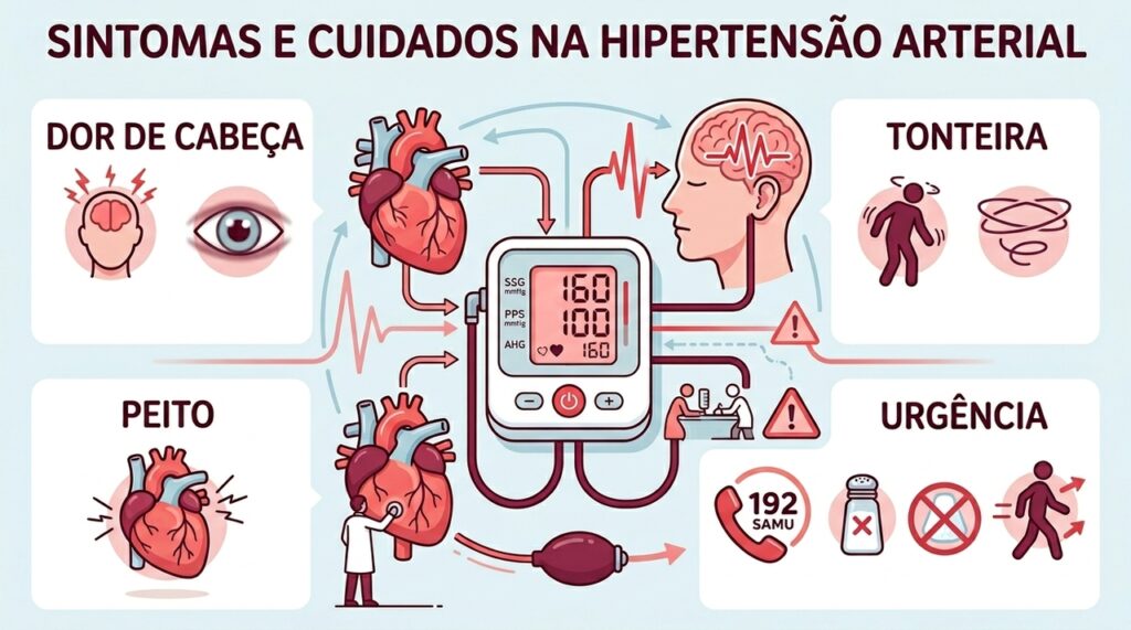 Sintomas para notar no corpo se a pressão arterial subir e dicas para controlar a pressão arterial alta