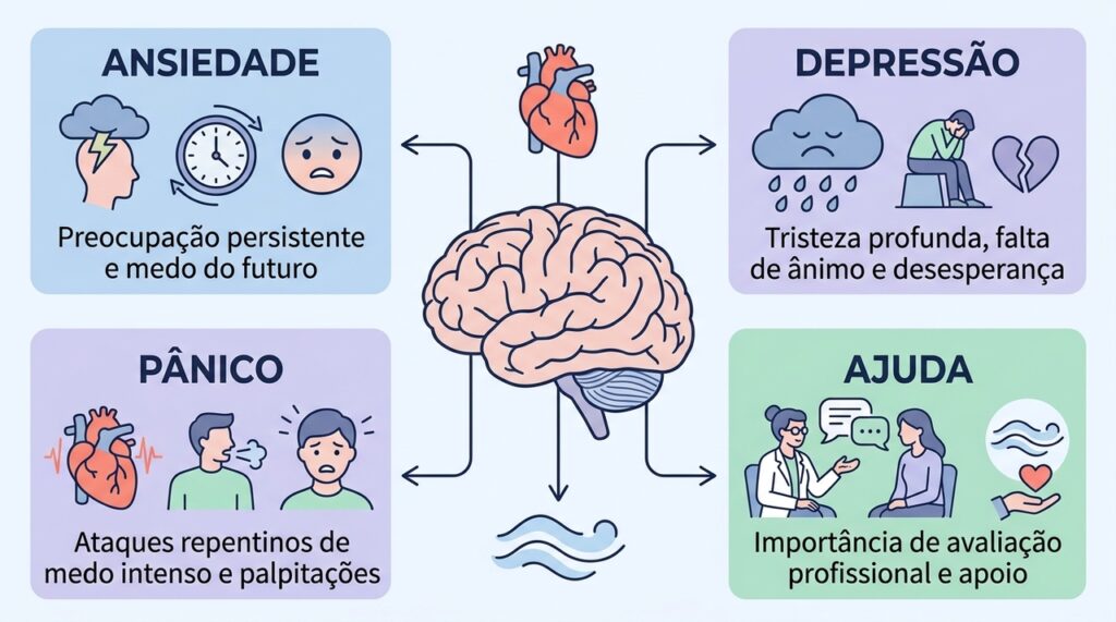 Como diferenciar entre ansiedade e outras condições emocionais, como depressão ou síndrome do pânico