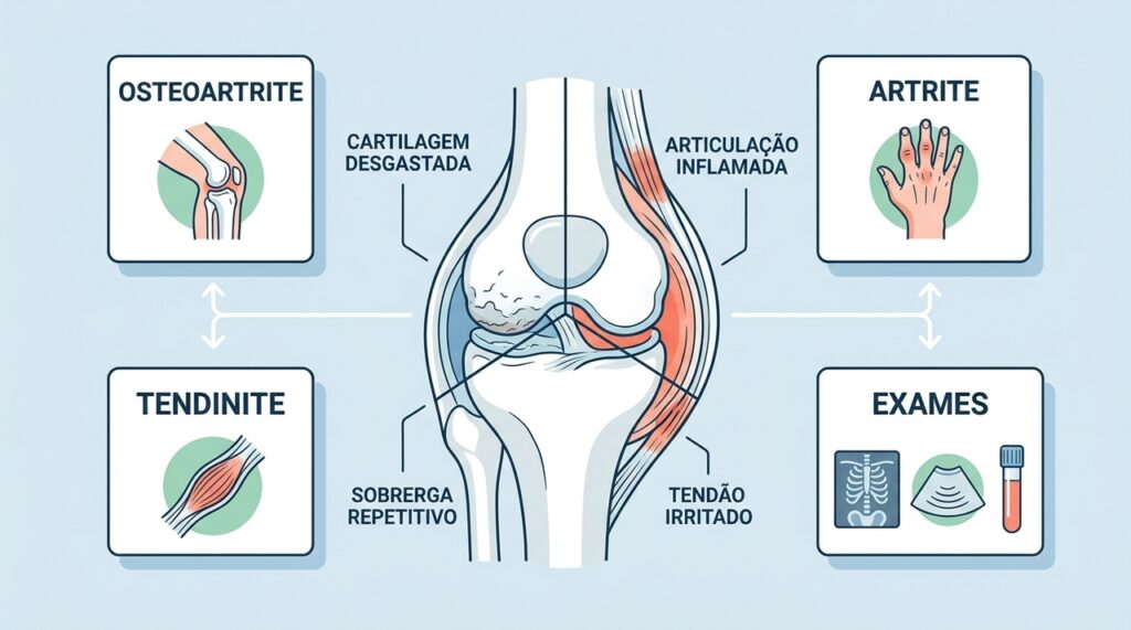 Como diferenciar entre artrose e outras doenças articulares, como artrite ou tendinite