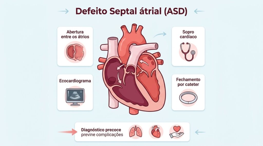 O que acontece quando o coração tem um buraco, quais são os sintomas e quais os tratamentos existentes: comunicação interatrial