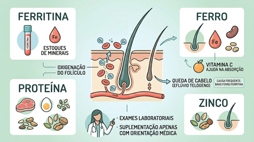 Qual é o principal nutriente para combater a queda de cabelo e como consumi-lo para fortalecer os fios?
