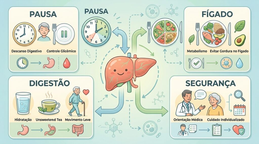 Aos 60 anos, não se deve comer com tanta frequência; o fígado precisa de algumas horas de repouso