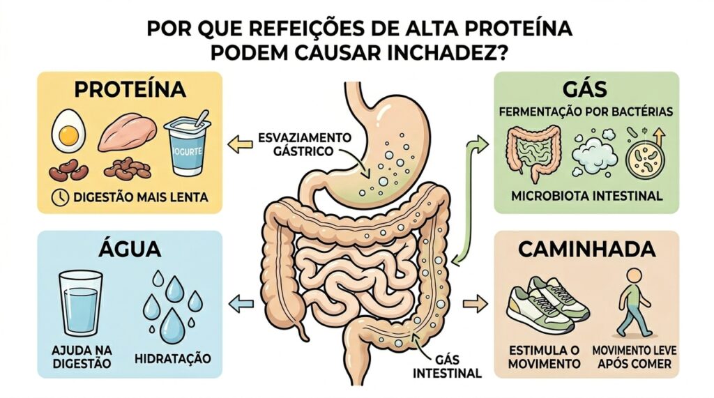 Este é o motivo pelo qual você pode ter uma barriga inchada após comer proteínas