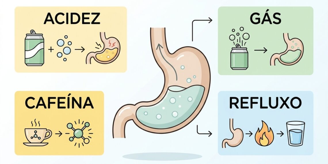 O que o consumo diário de refrigerante zero faz ao seu estômago