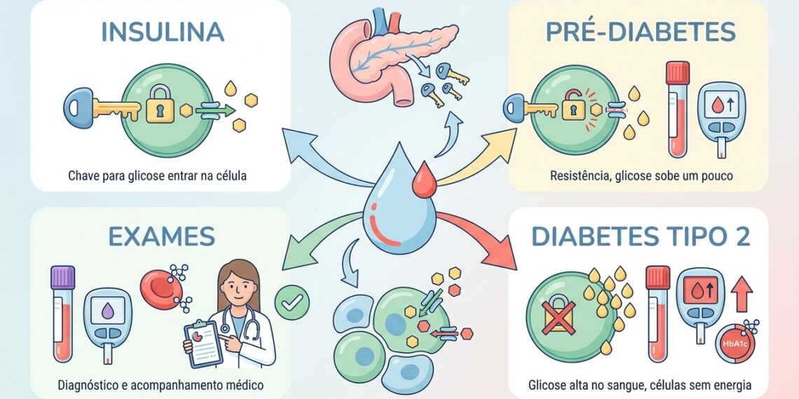 Como diferenciar entre diabetes tipo 2 e outras condições metabólicas, como resistência à insulina ou pré-diabetes
