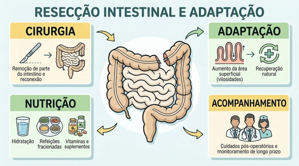 O que acontece quando uma parte do intestino é removida, quais são os sintomas e quais os tratamentos existentes: ressecção intestinal